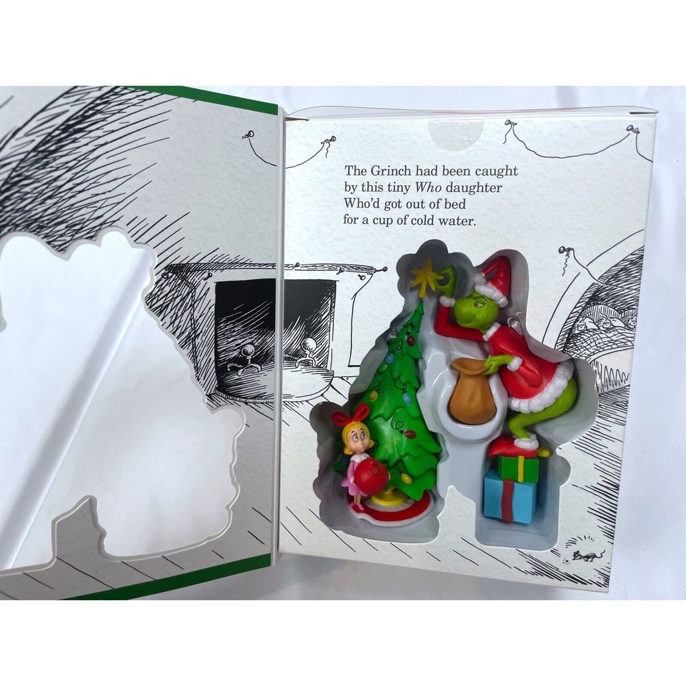 Hallmark How the Grinch Stole Christmas Ornament Set 2 Cindy Lou Who Tree Santa - Picture 2 of 4